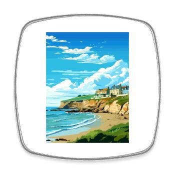 Portreath Cornwall Vintage Reiseposter Souvenir - Viereckiger Kühlschrankmagnet - Weiß - Vorne
