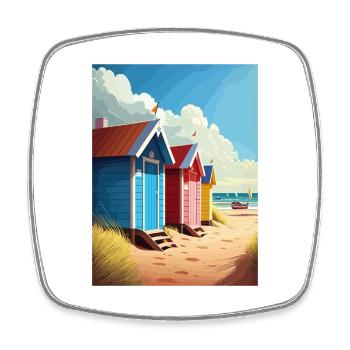 Sheringham England Vintage Travel Poster Souvenir - Square fridge magnet - white - Front