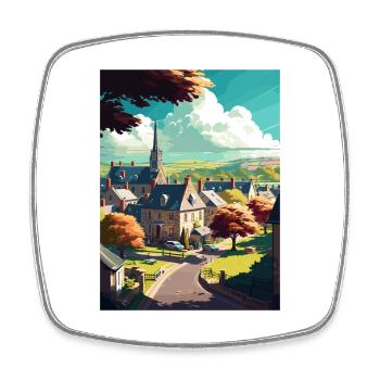 Bathampton England Vintage Travel Poster Souvenir - Square fridge magnet - white - Front