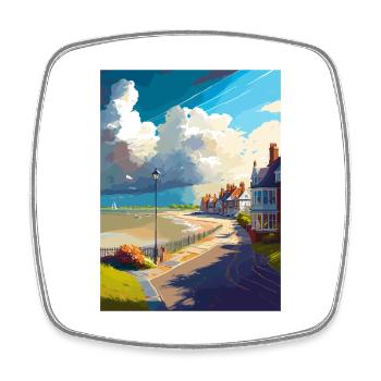 Hythe England Kent Vintage Reiseposter Souvenir - Viereckiger Kühlschrankmagnet - Weiß - Vorne