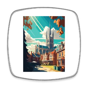 Winchester England Vintage Reiseposter Souvenir - Viereckiger Kühlschrankmagnet - Weiß - Vorne