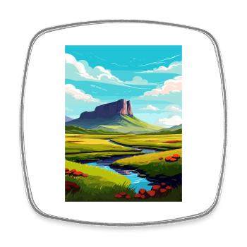 Ben Bulben Irlande Affiche de voyage vintage souvenir - Magnet carré - blanc - Devant