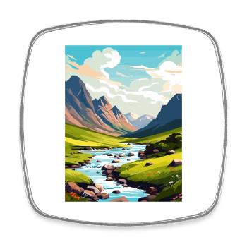 Ben Nevis Scotland Vintage Travel Poster Souvenir - Square fridge magnet - white - Front