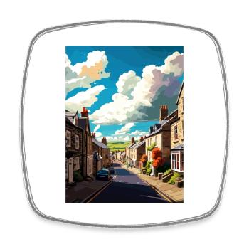 Grassington England Vintage Travel Poster Souvenir - Square fridge magnet - white - Front