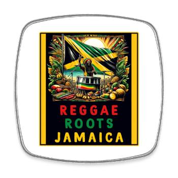 Reggae roots Jamaïque - Magnet carré - blanc - Devant