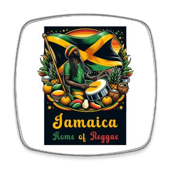 La Jamaïque, berceau du reggae - Magnet carré - blanc - Devant
