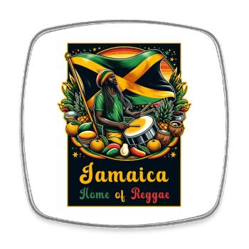 La Jamaïque, berceau du reggae - Magnet carré - blanc - Devant