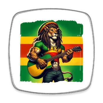 Musique reggae jamaïcaine - Magnet carré - blanc - Devant