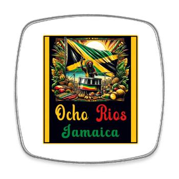 Jamaica Ocho Rios Reggae Design - Square fridge magnet - white - Front