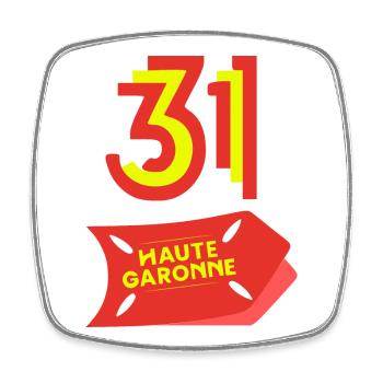 Haute-Garonne - Magnet carré - blanc - Devant