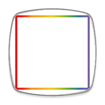 Regenbogen Rahmen LGBT DEMO - Viereckiger Kühlschrankmagnet - Weiß - Vorne