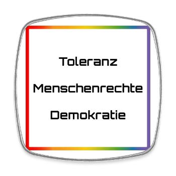 Regenbogen Toleranz Menschenrechte Demokratie - Viereckiger Kühlschrankmagnet - Weiß - Vorne