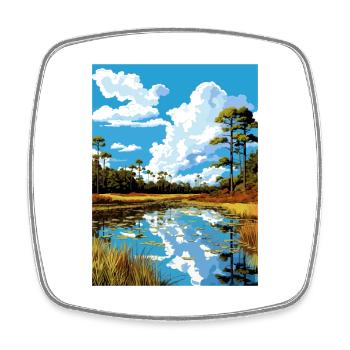 John Pennekamp State Park Florida Reiseposter - Viereckiger Kühlschrankmagnet - Weiß - Vorne