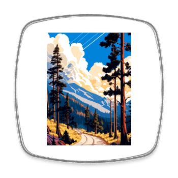 Angeles National Forest Kalifornien Reiseposter - Viereckiger Kühlschrankmagnet - Weiß - Vorne