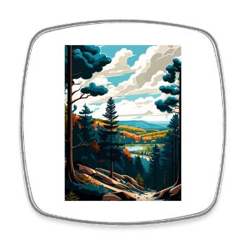 Rothrock State Forest Pennsylvania Reiseposter - Viereckiger Kühlschrankmagnet - Weiß - Vorne
