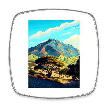 Mount Diablo State Park Kalifornien Reiseposter - Viereckiger Kühlschrankmagnet - Weiß - Vorne
