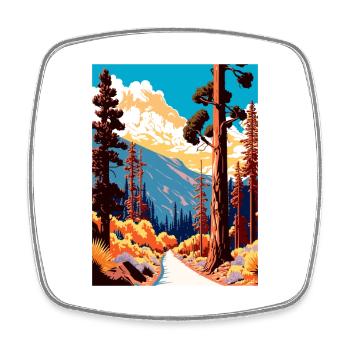 Angeles National Forest Kalifornien Reiseposter - Viereckiger Kühlschrankmagnet - Weiß - Vorne