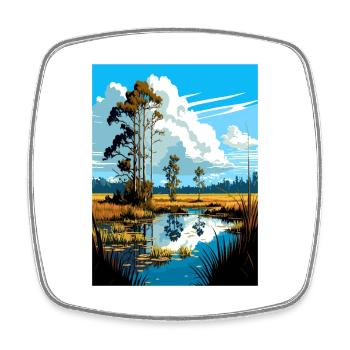 Big Cypress National Preserve Florida Souvenir - Square fridge magnet - white - Front