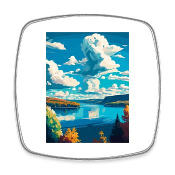 Finger Lakes, État de New York, chalet rustique Randonneurs - Magnet carré - blanc - Devant
