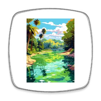 Affiche de voyage du parc d’État de Rainbow Springs en Floride - Magnet carré - blanc - Devant