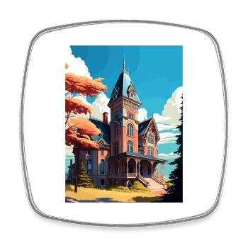 Olana State Historical Site New York Travel Poster - Square fridge magnet - white - Front