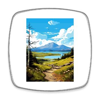 Souvenir de la réserve faunique nationale de Kodiak en Alaska - Magnet carré - blanc - Devant