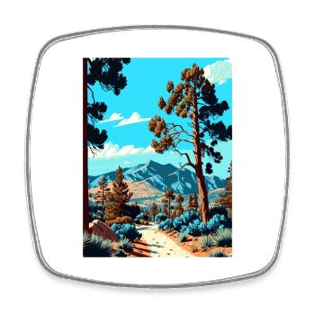 San Bernardino National Forest California Souvenir - Viereckiger Kühlschrankmagnet - Weiß - Vorne