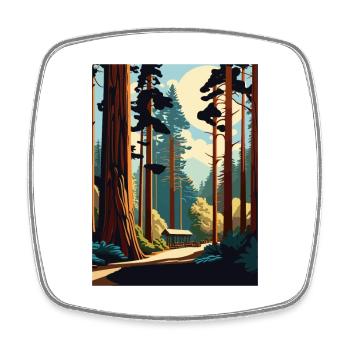 Muir Woods National Monument Kalifornien Souvenir - Viereckiger Kühlschrankmagnet - Weiß - Vorne