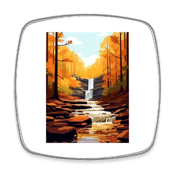 Souvenir du parc d’État de Ricketts Glen en Pennsylvanie - Magnet carré - blanc - Devant