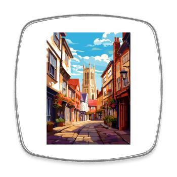 Canterbury Vintage Travel Poster WPA Souvenir - Square fridge magnet - white - Front