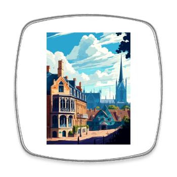 Oxford Angleterre Vintage voyage affiche WPA Souvenir - Magnet carré - blanc - Devant