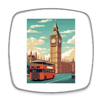 Big Ben Londres Vintage voyage affiche WPA Souvenir - Magnet carré - blanc - Devant