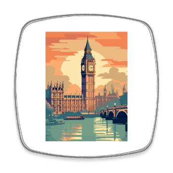 Londres Angleterre Vintage voyage affiche WPA Souvenir - Magnet carré - blanc - Devant