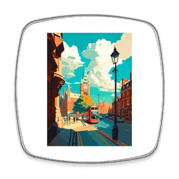 Londres Angleterre Vintage voyage affiche WPA Souvenir - Magnet carré - blanc - Devant
