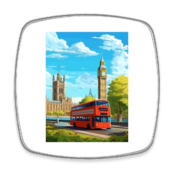 Londres Angleterre Vintage voyage affiche WPA Souvenir - Magnet carré - blanc - Devant