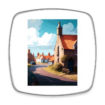 Beadnell Angleterre Affiche de voyage vintage souvenir - Magnet carré - blanc - Devant