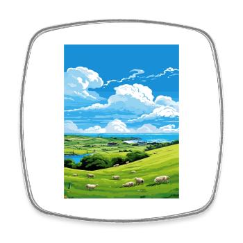 St Day Cornwall Vintage Travel Poster WPA Souvenir - Square fridge magnet - white - Front