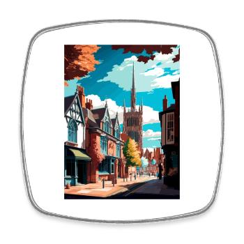 Chester Angleterre Vintage Voyage Poster WPA Souvenir - Magnet carré - blanc - Devant
