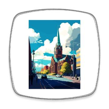 Belfast Irland Vintage Reiseposter WPA Souvenir - Viereckiger Kühlschrankmagnet - Weiß - Vorne