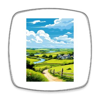 St Day Cornwall Vintage Travel Poster WPA Souvenir - Square fridge magnet - white - Front