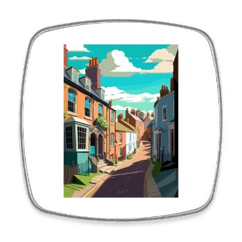 Petworth England Vintage Travel Poster Souvenir - Square fridge magnet - white - Front