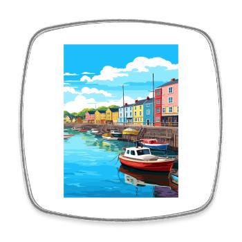 Plymouth Angleterre Vintage voyage affiche Souvenir - Magnet carré - blanc - Devant