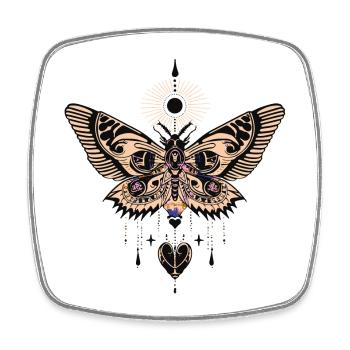 Mystische Motte und himmlische Aura Design - Viereckiger Kühlschrankmagnet - Weiß - Vorne