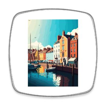 Weymouth England Vintage Travel Poster Souvenir - Square fridge magnet - white - Front