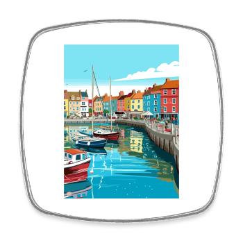 Weymouth England Vintage Travel Poster Souvenir - Square fridge magnet - white - Front