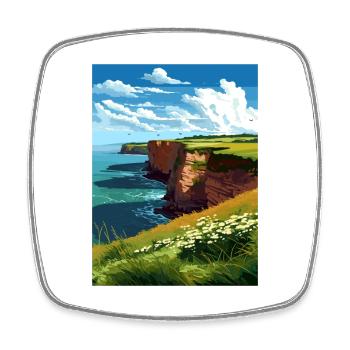 Berry Head Devon Vintage voyage affiche Souvenir - Magnet carré - blanc - Devant