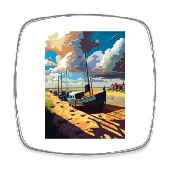 Blakeney England Vintage Travel Poster Souvenir - Square fridge magnet - white - Front