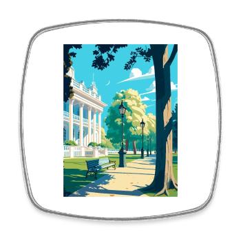 Hyde Park London Vintage Travel Poster Souvenir - Square fridge magnet - white - Front
