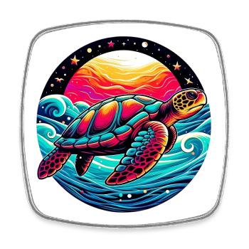 Sea turtle - Square fridge magnet - white - Front