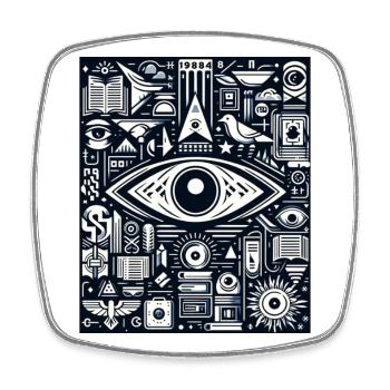 EyeTech - Square fridge magnet - white - Front